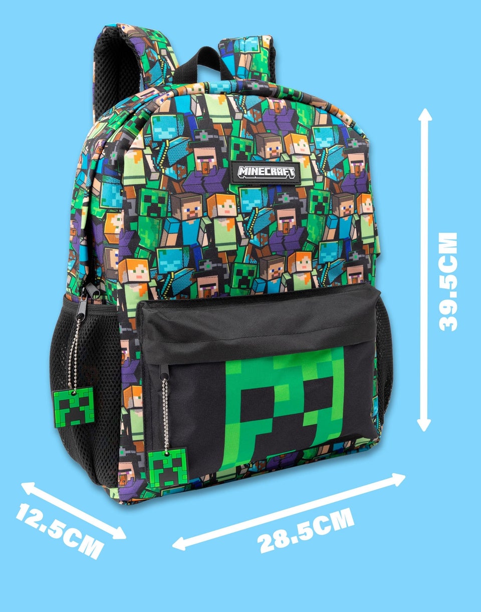Minecraft All Over Print Kids Black Backpack