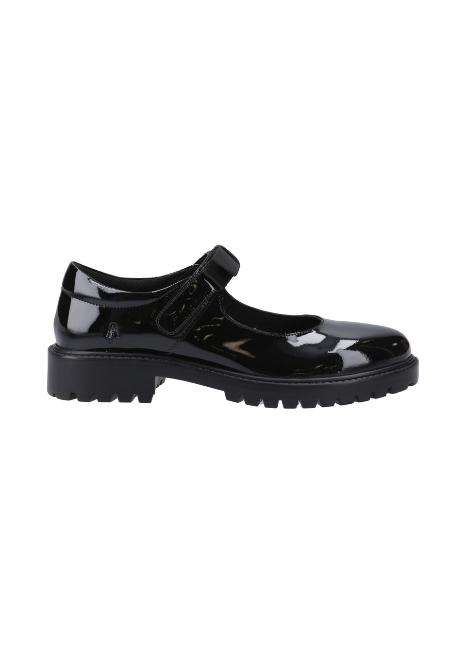 Hush Puppies Black Astrid Bow Patent Senior