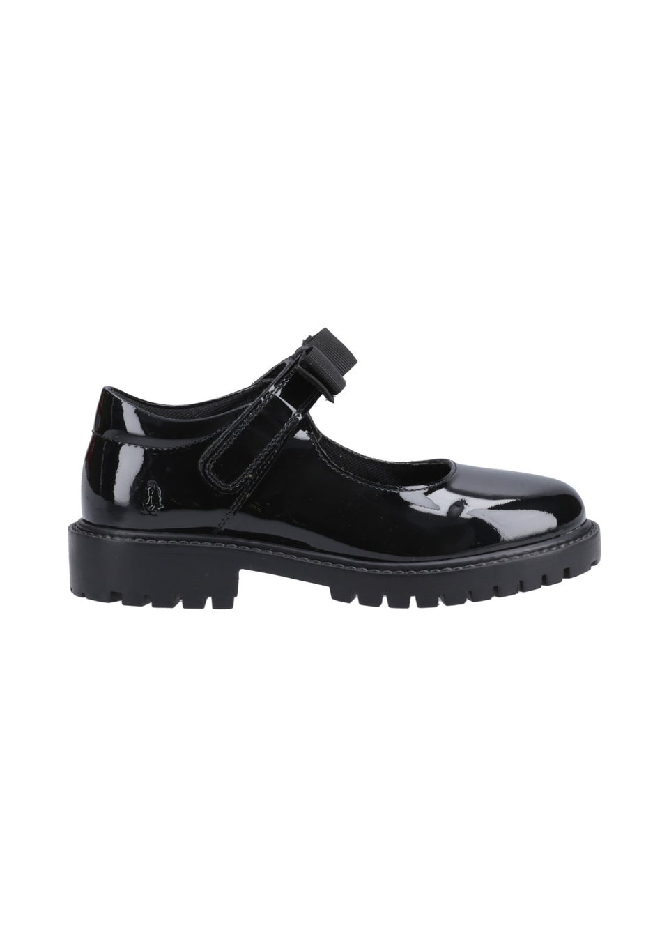 Hush Puppies Black Astrid Bow Patent Junior