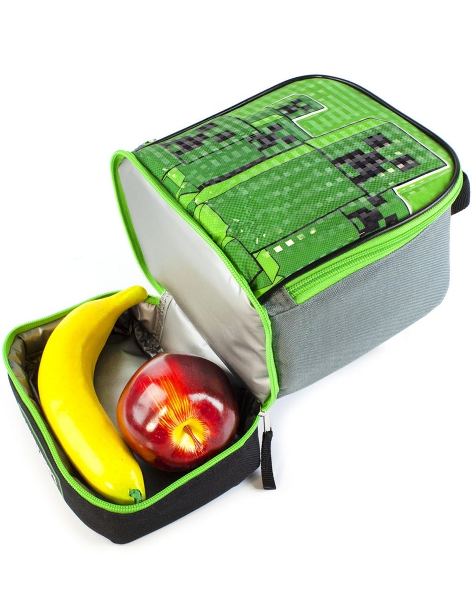 Minecraft Creeper Compartment Zip Green Lunchbag