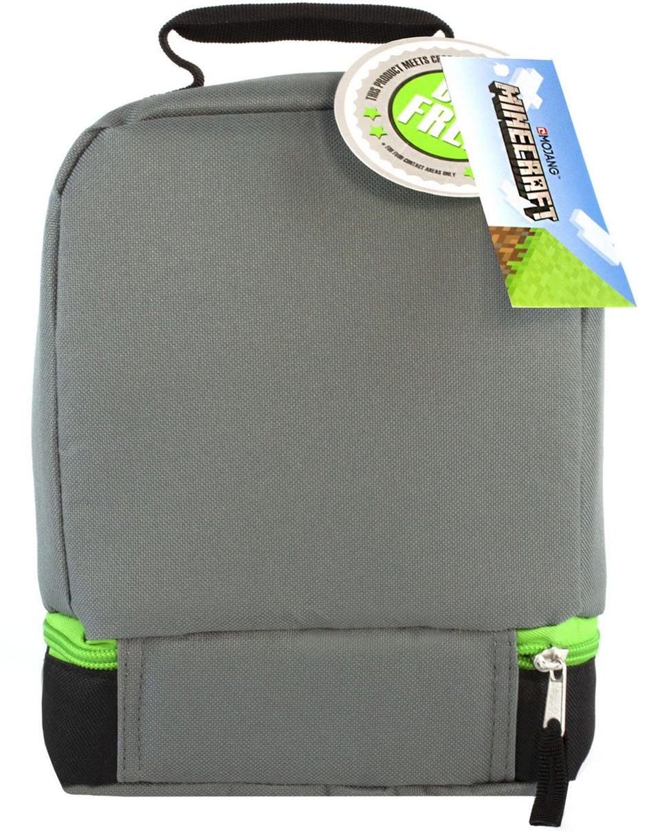 Minecraft Creeper Compartment Zip Green Lunchbag