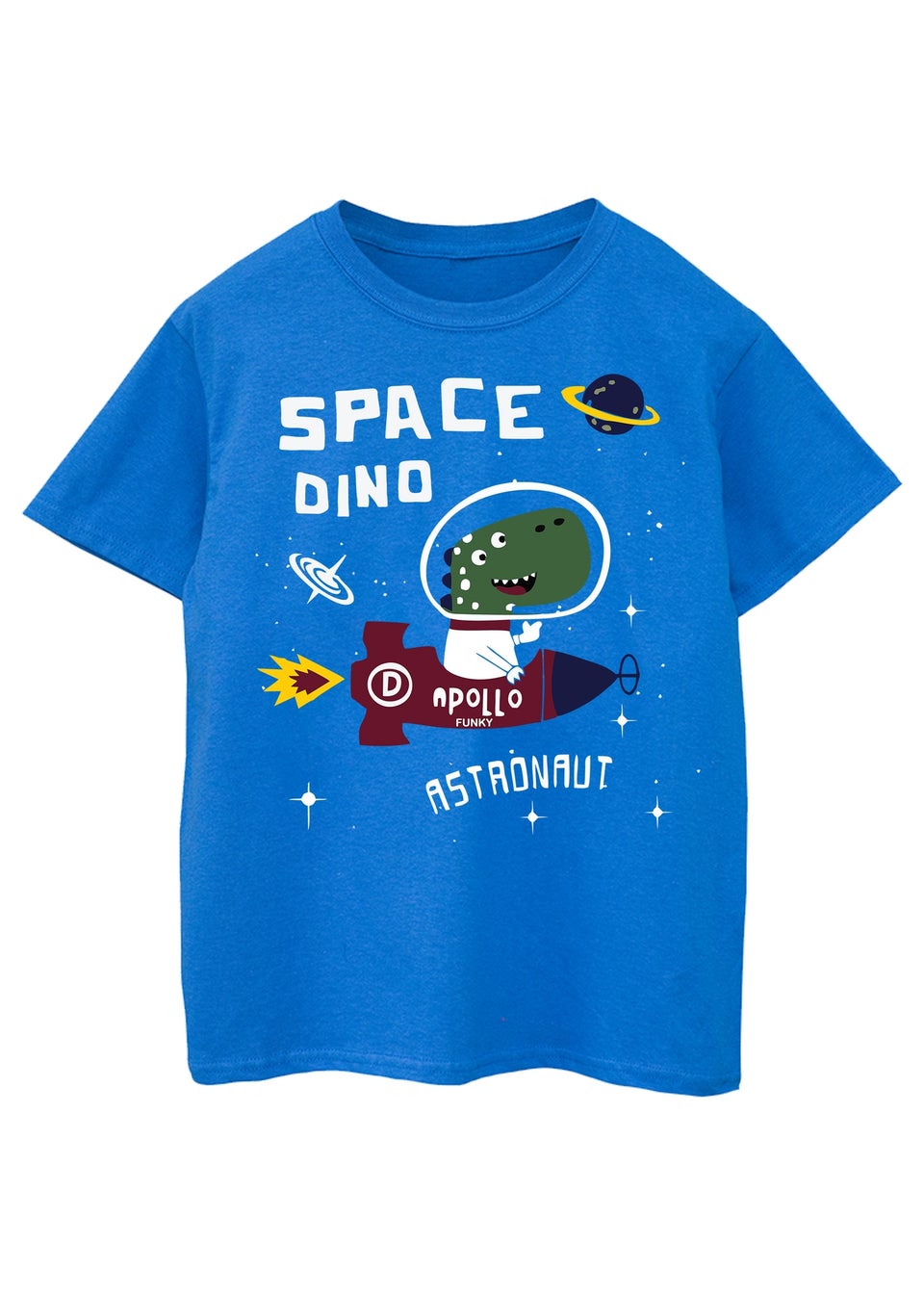 Brands In Dinosaur Dino Space Kids Royal Blue T-Shirt (3-13 Years)