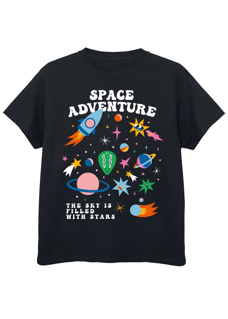 Brands In Space Adventure Kids Black T-Shirt (3-13 Years)