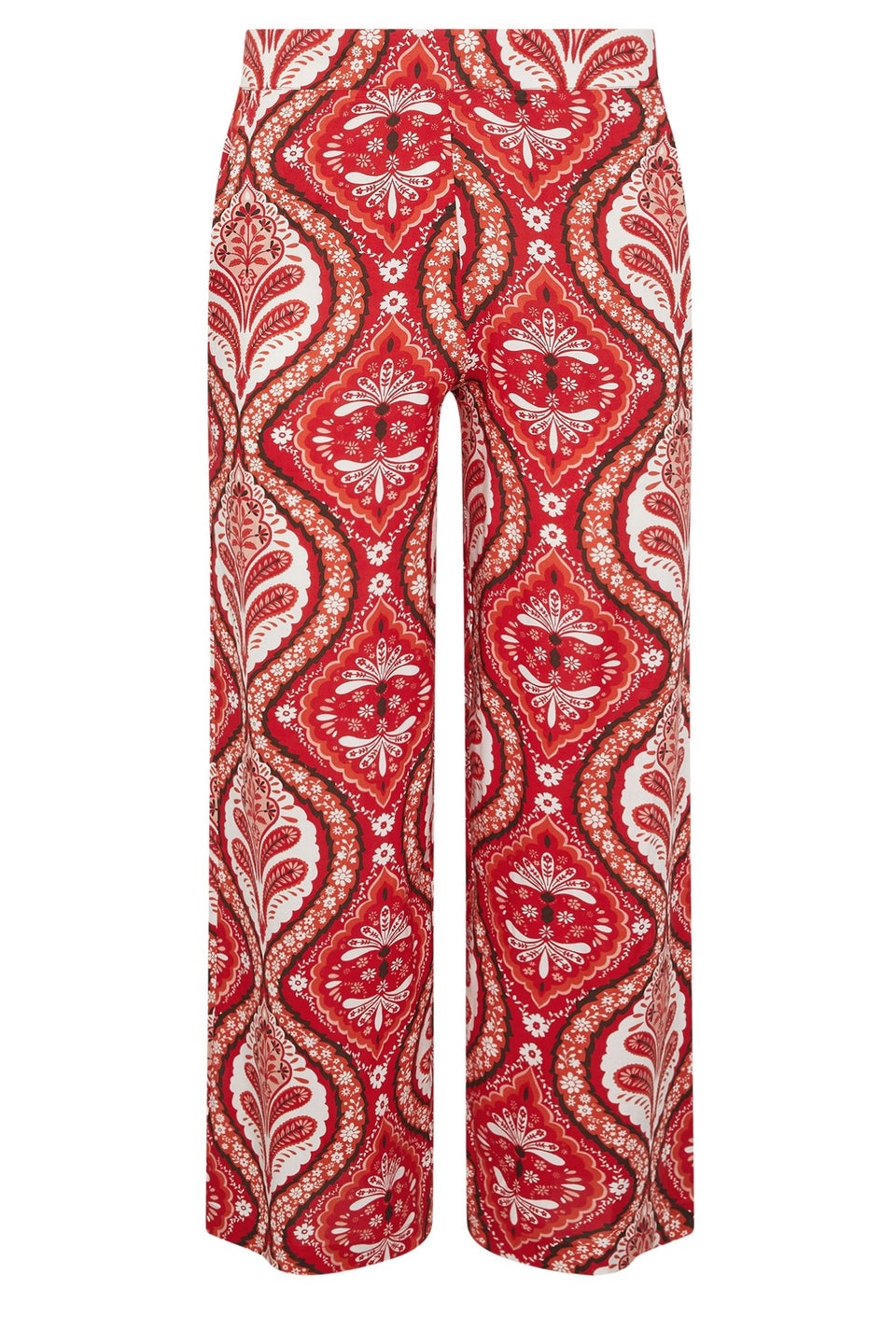Pixiegirl Petite Red Paisley Print Wide Leg Trousers