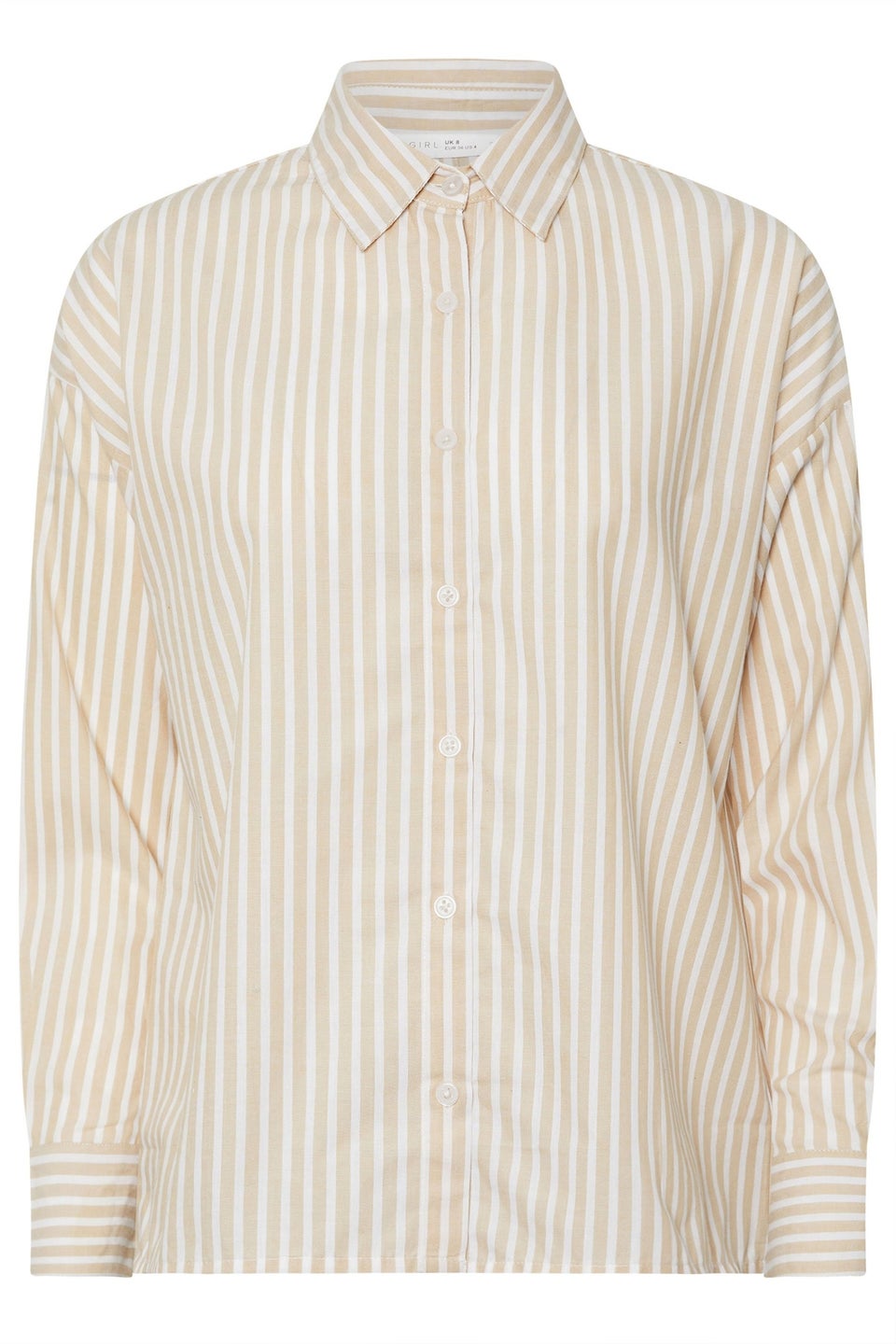 PixieGirl Petite Stone Brown Stripe Tie Back Shirt