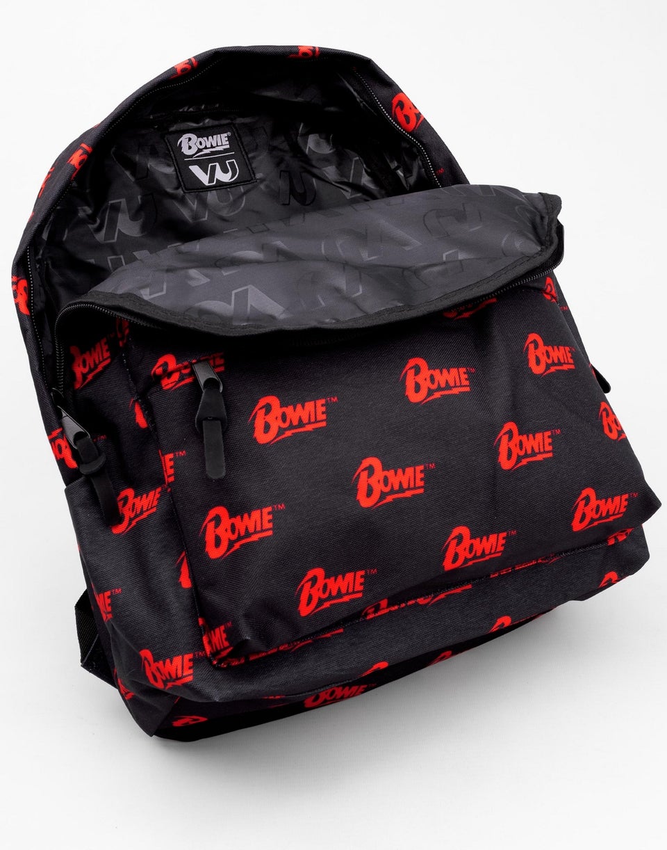 David Bowie Red Logo Black Backpack