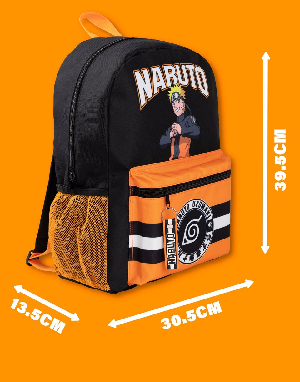Naruto Shippuden Front Printed Black Backpack