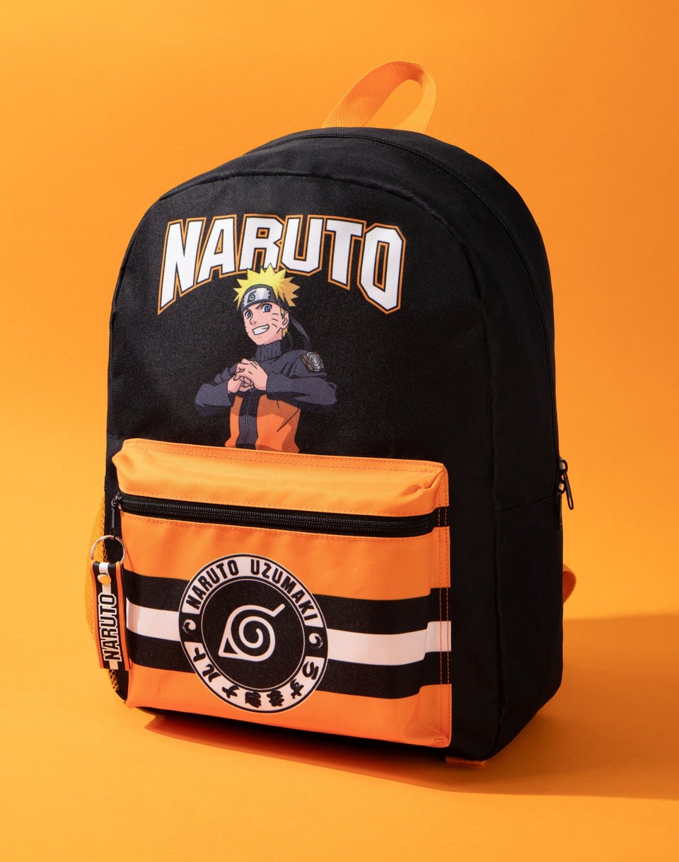 Naruto Shippuden Front Printed Black Backpack