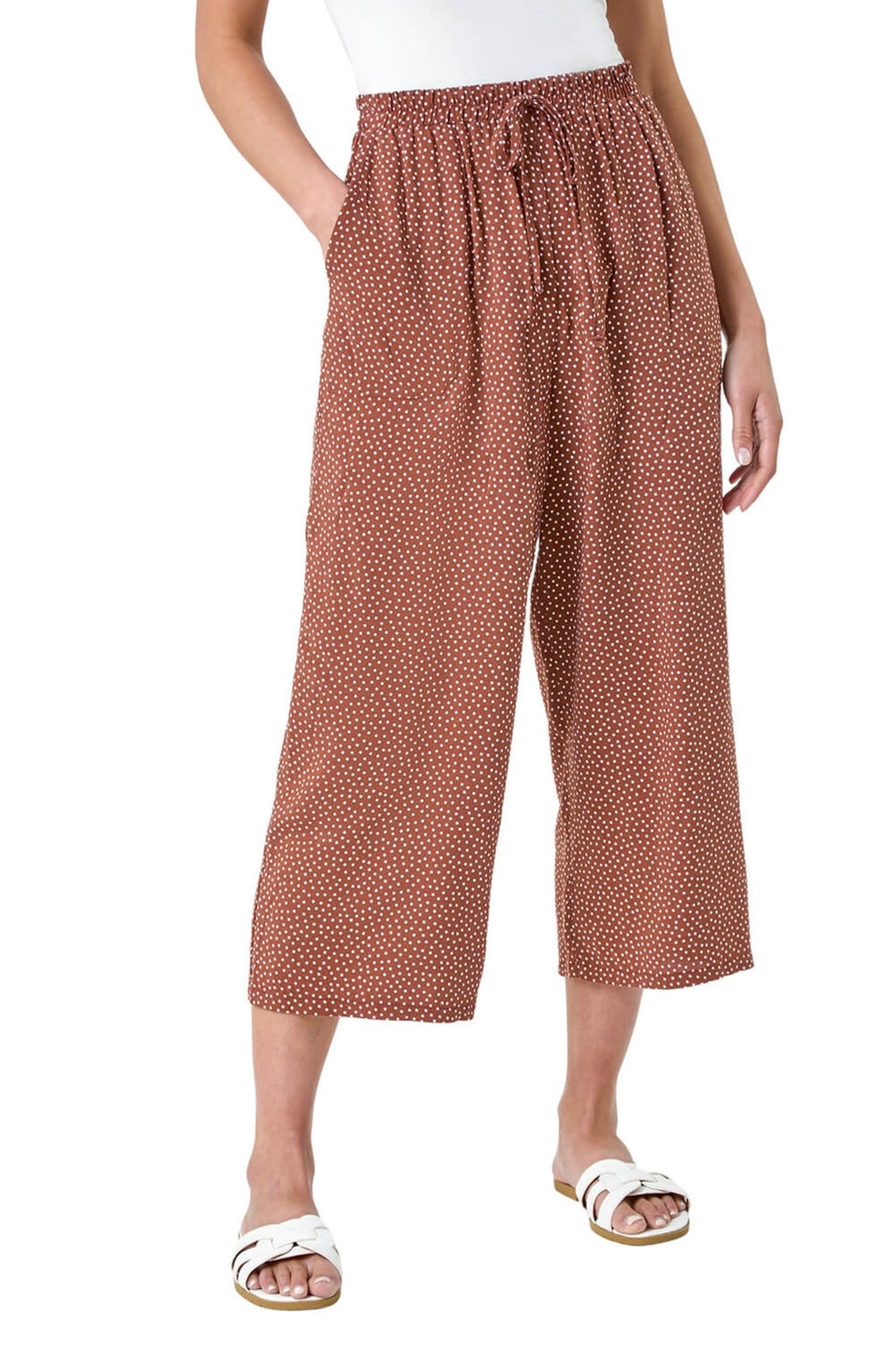 Roman Biscuit Petite Spot Print Stretch Culottes