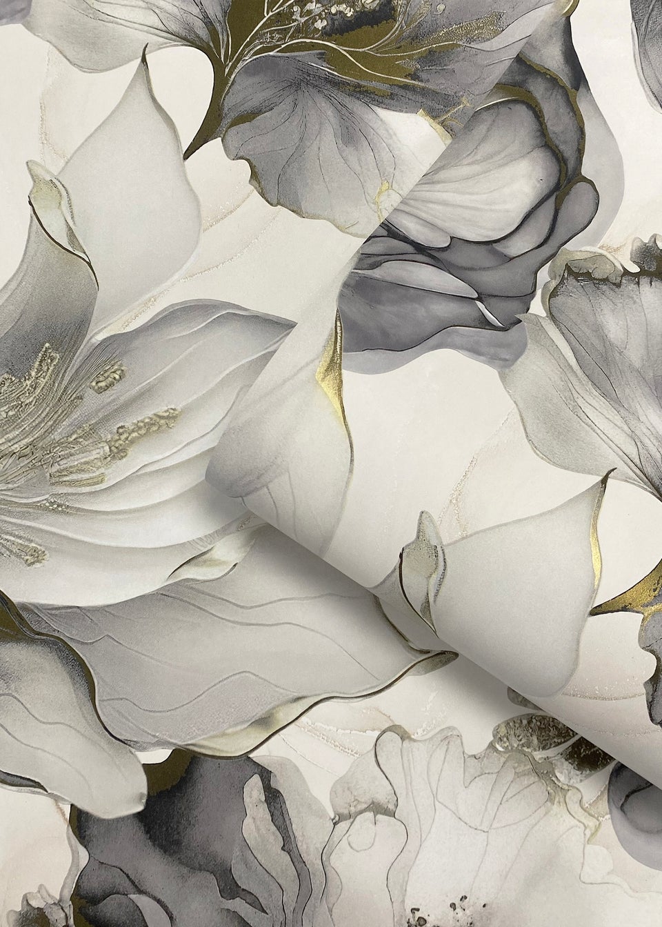 Muriva Elysian Floral Black & Gold