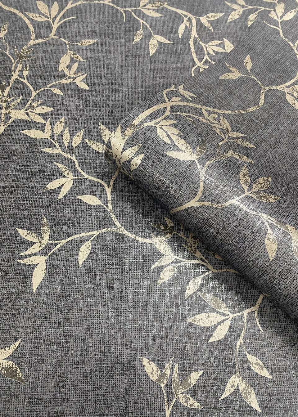 Darcy James Japandi Leaf Charcoal & Gold