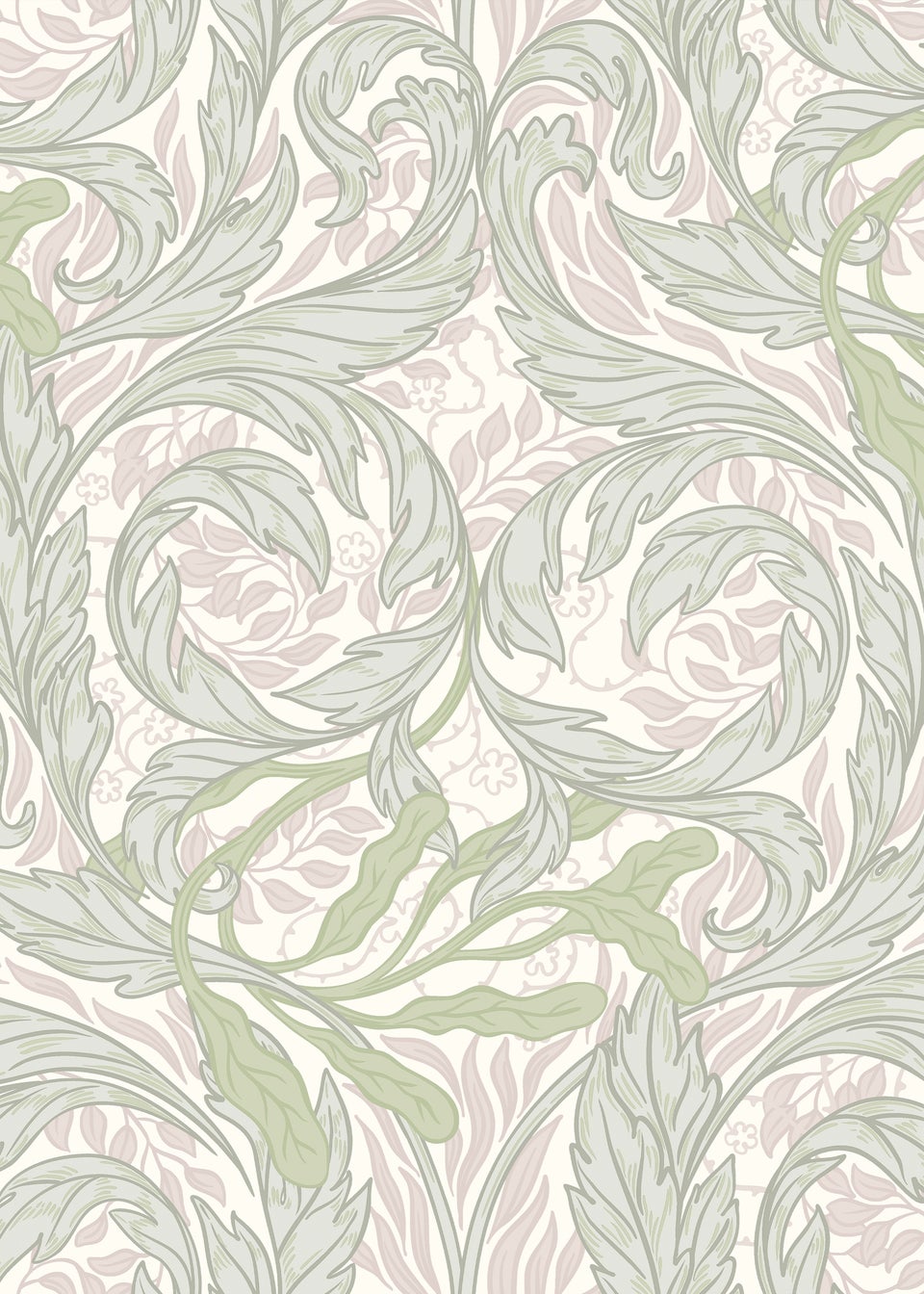 Muriva Vale Leaf Green & Pink