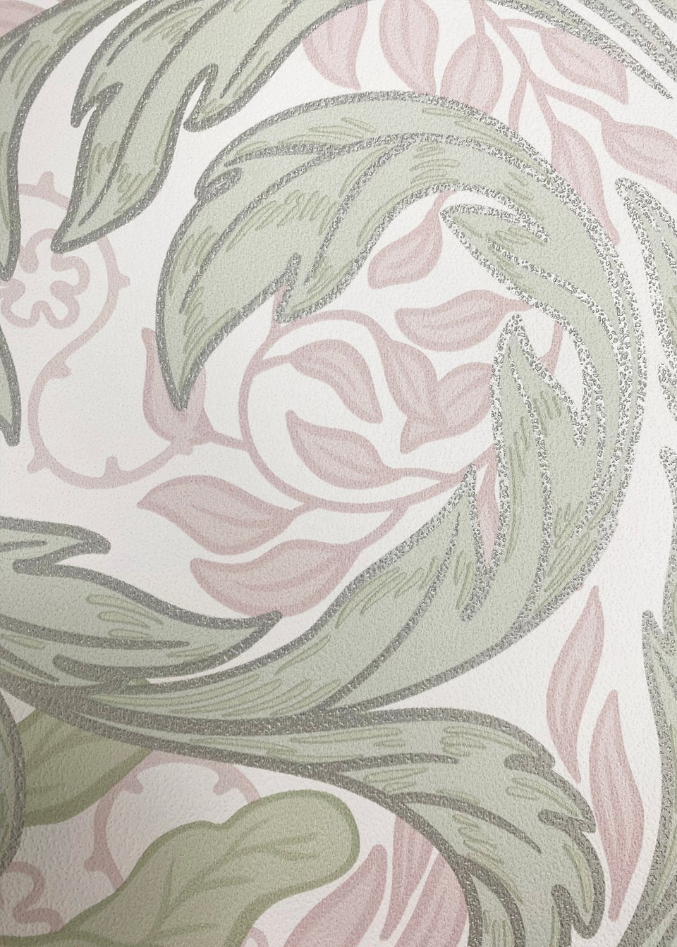 Muriva Vale Leaf Green & Pink