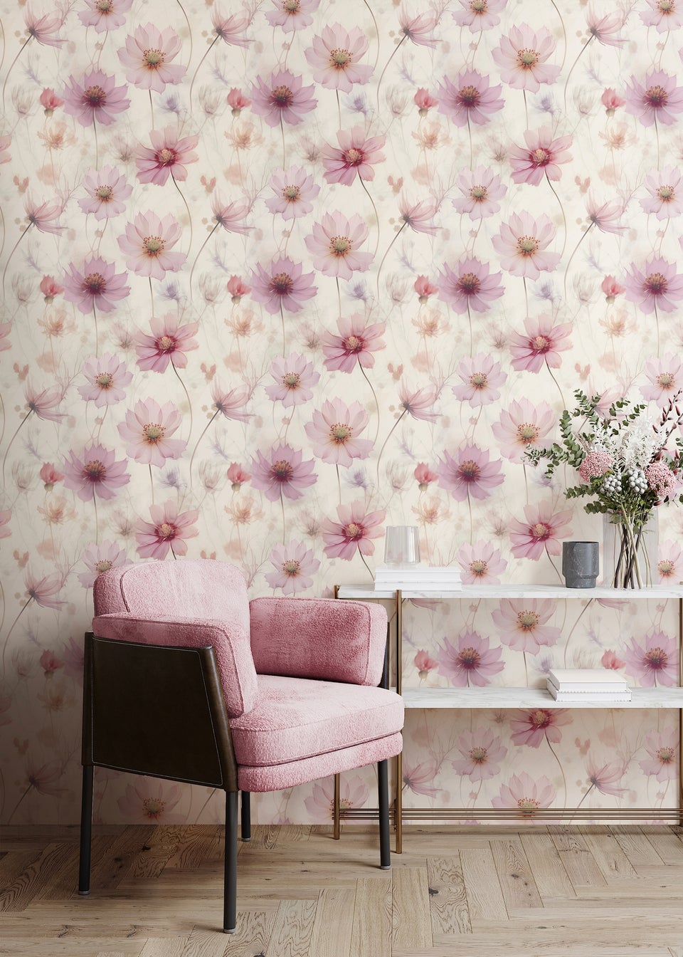 Muriva Lissa Flowers Pink