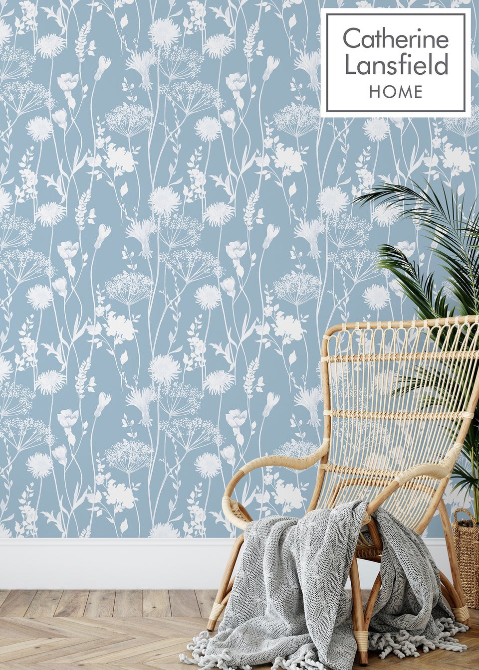 Catherine Lansfield Meadowsweet Floral Blue