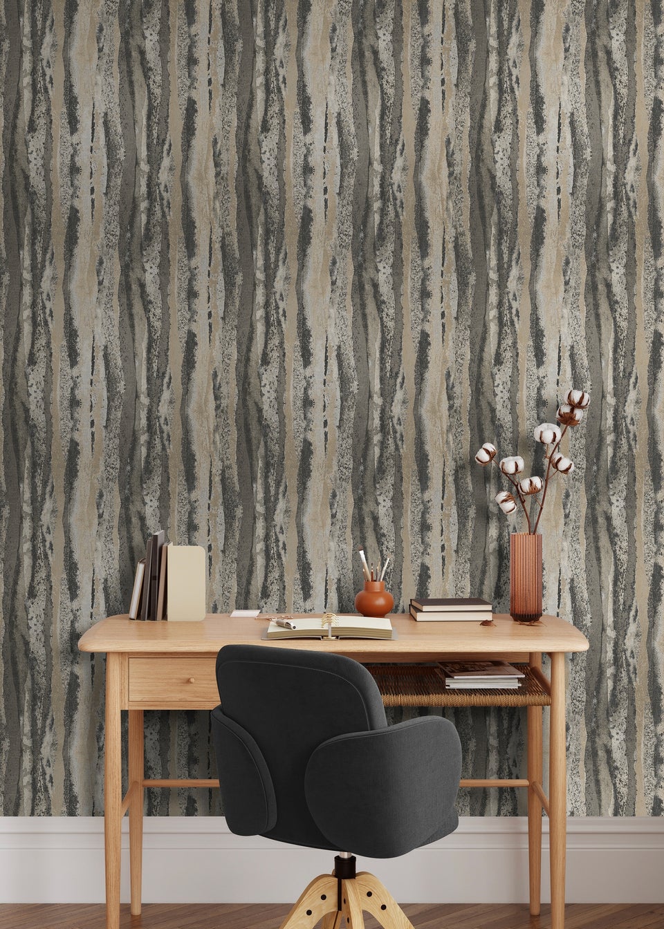 Muriva Soren Charcoal & Gold
