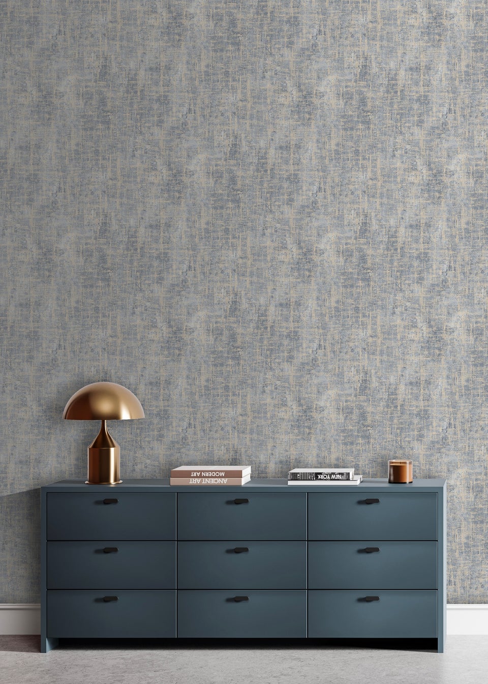 Muriva Etta Texture Blue & Gold