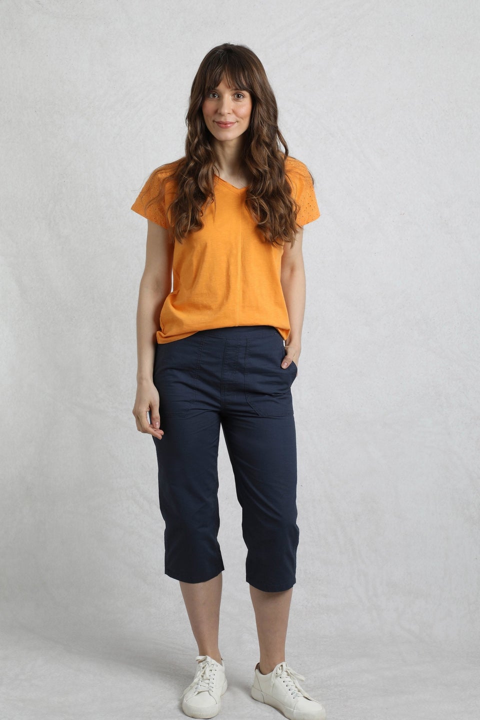 Weird Fish Navy Anyar 3/4 Length Ripstop Trousers