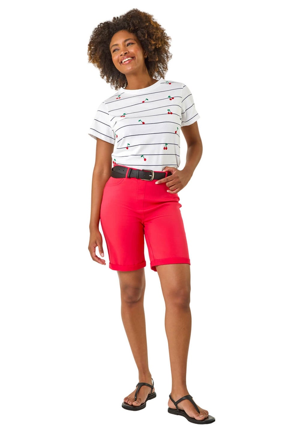 Roman Coral Turn Up Stretch Shorts