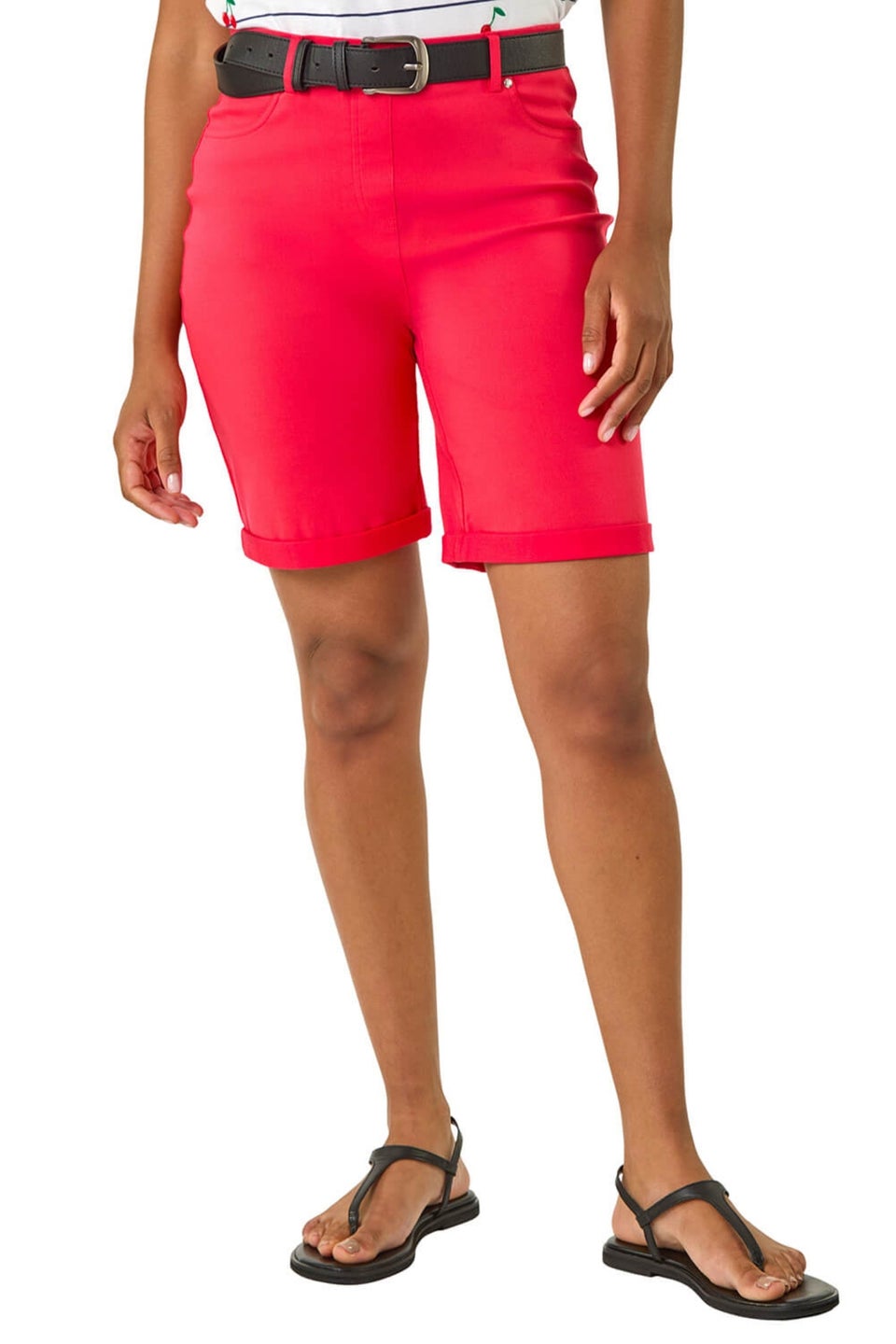 Roman Coral Turn Up Stretch Shorts