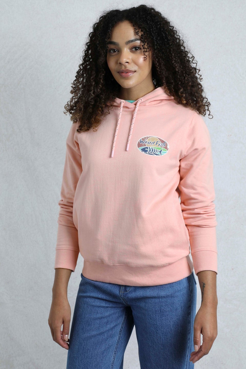 Weird Fish Dusty Rose Kira Back Print Popover Hoodie