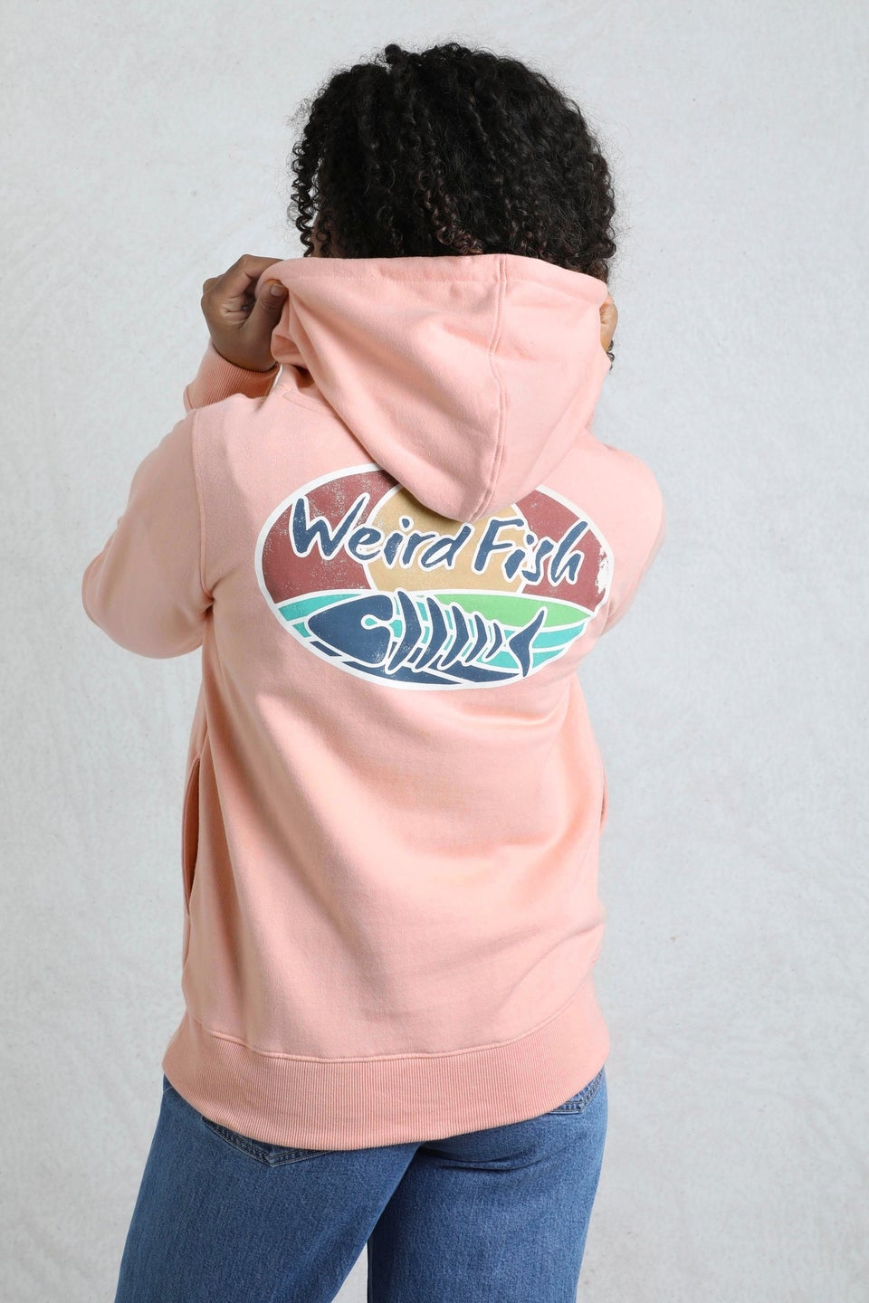 Weird Fish Dusty Rose Kira Back Print Popover Hoodie