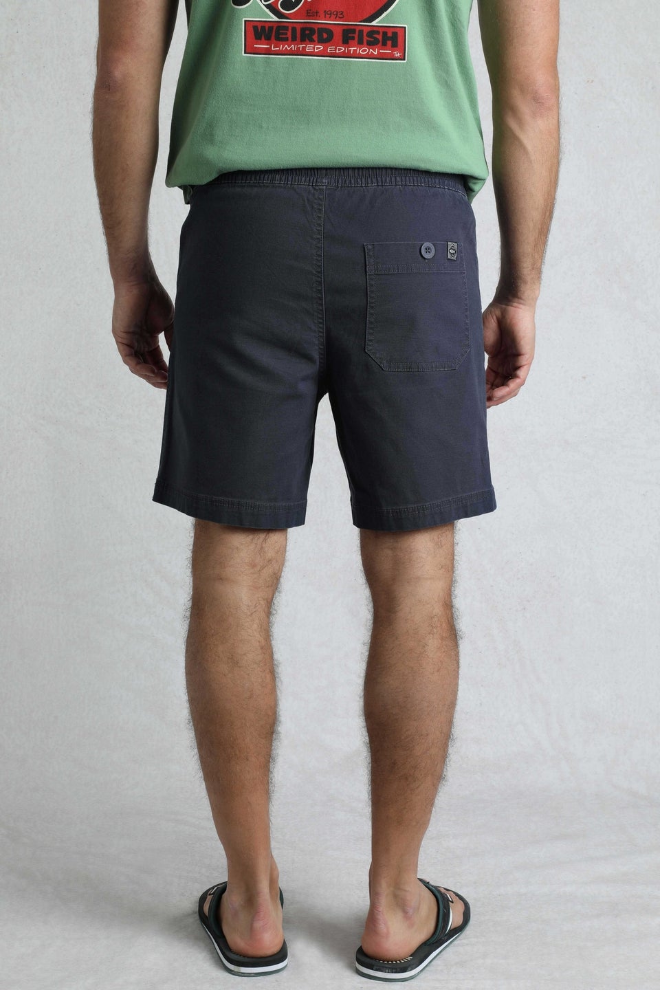 Weird Fish Navy Weston Canvas Shorts