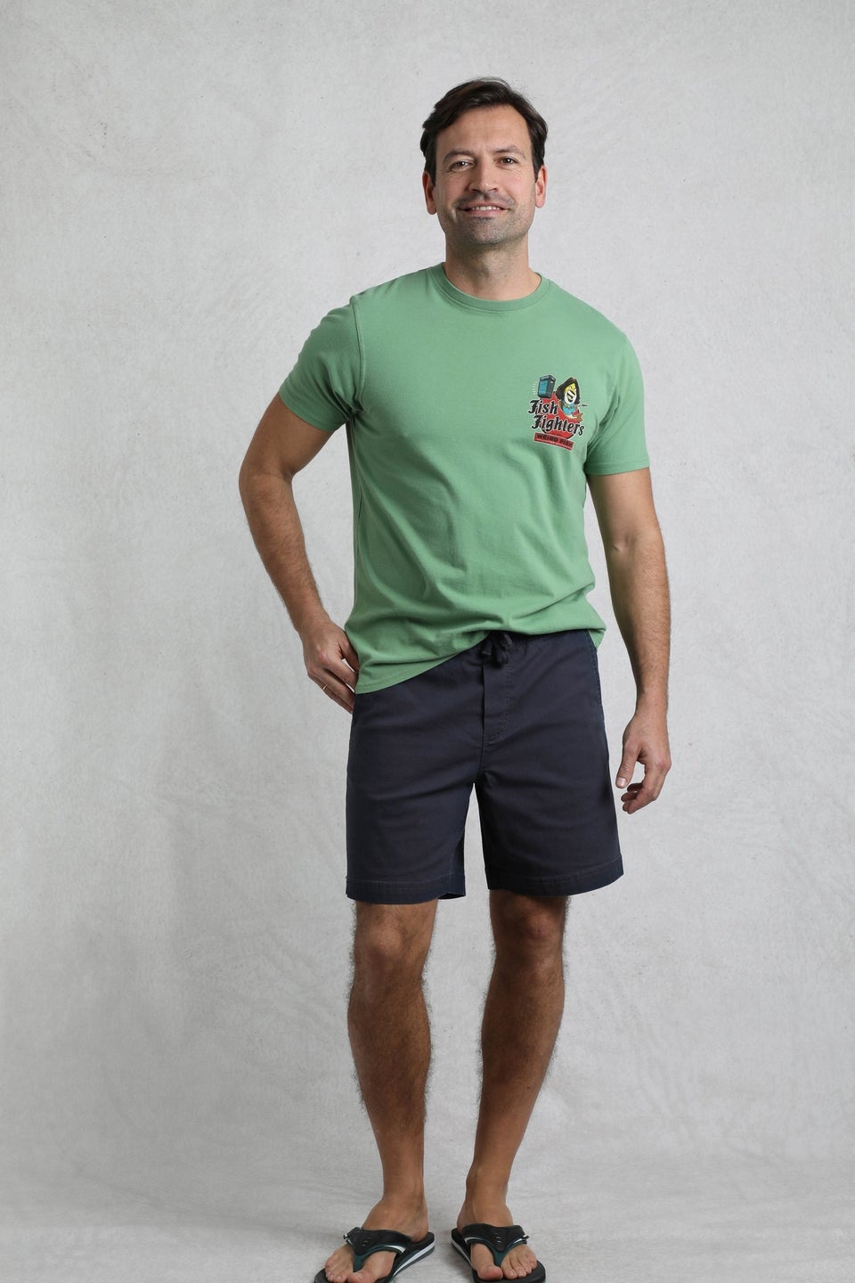 Weird Fish Navy Weston Canvas Shorts