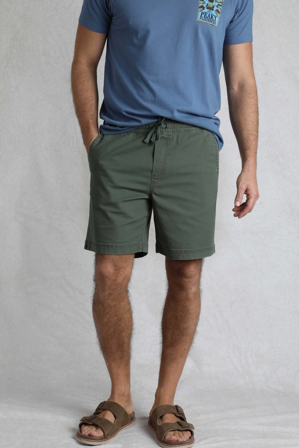Weird Fish Khaki Weston Relaxed Canvas Shorts