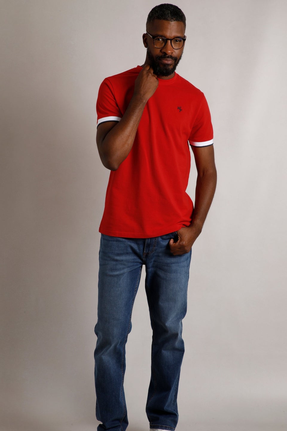 Weird Fish Retro Red Danville Pique T-Shirt