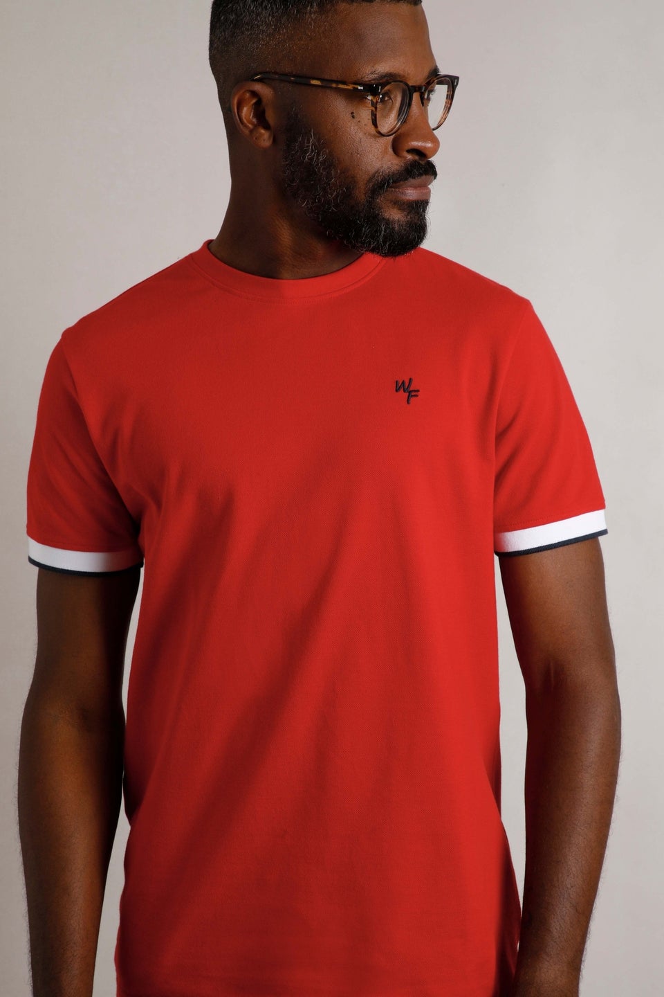 Weird Fish Retro Red Danville Pique T-Shirt