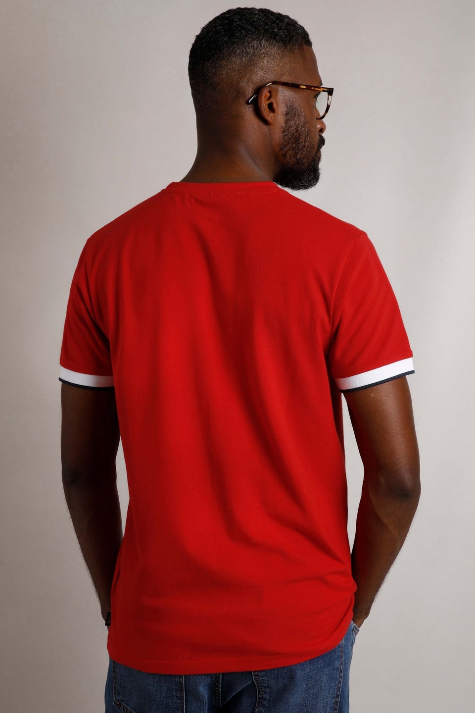 Weird Fish Retro Red Danville Pique T-Shirt
