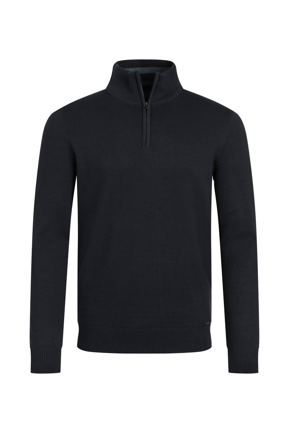 Weird Fish Navy Baxter Fine Knit 1/4 Zip Jumper