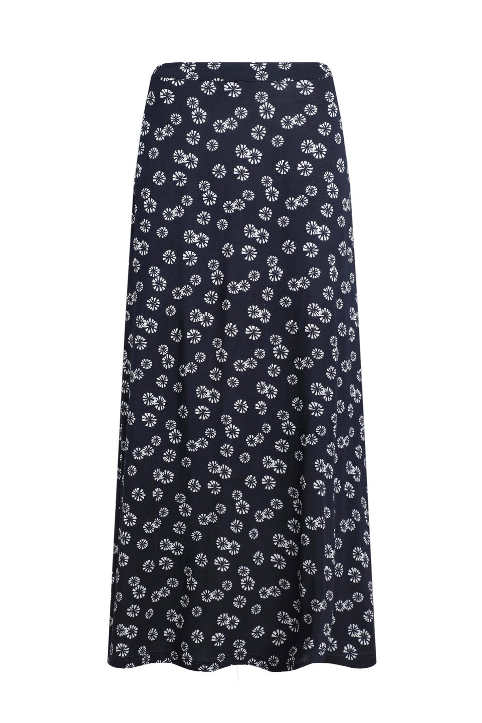 Weird Fish Navy Blue Medivet Printed Jersey Maxi Skirt