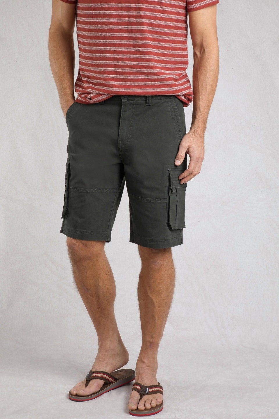 Weird Fish Washed Black Rigney Cargo Shorts