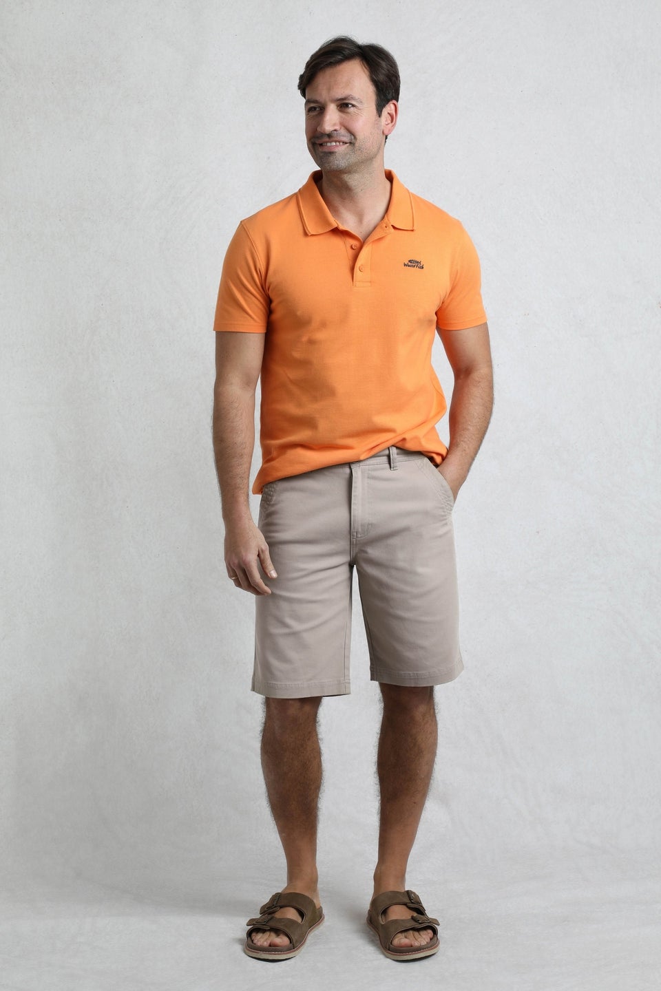 Weird Fish Cream Rayburn Flat Front Shorts