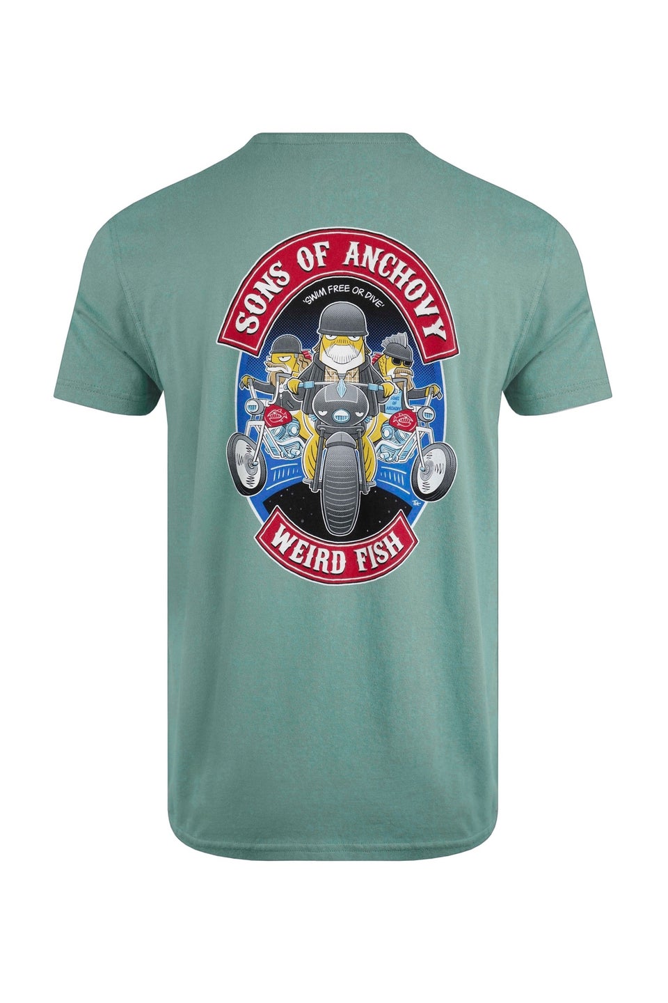 Weird Fish Pale Blue Sons of Anchovy Back Print Artist T-Shirt