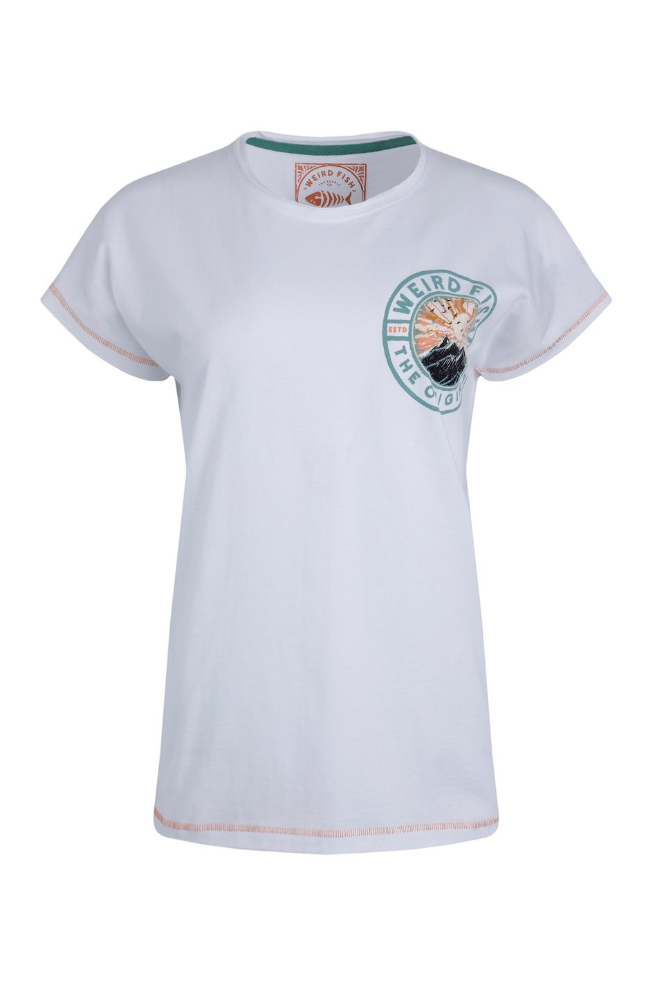 Weird Fish White Sunset Summit Back Print Graphic T-Shirt