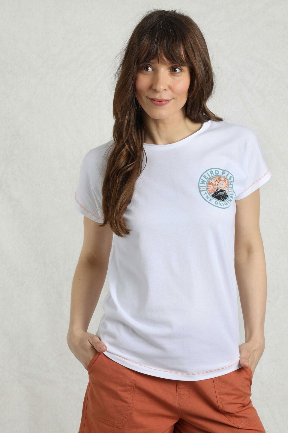 Weird Fish White Sunset Summit Back Print Graphic T-Shirt