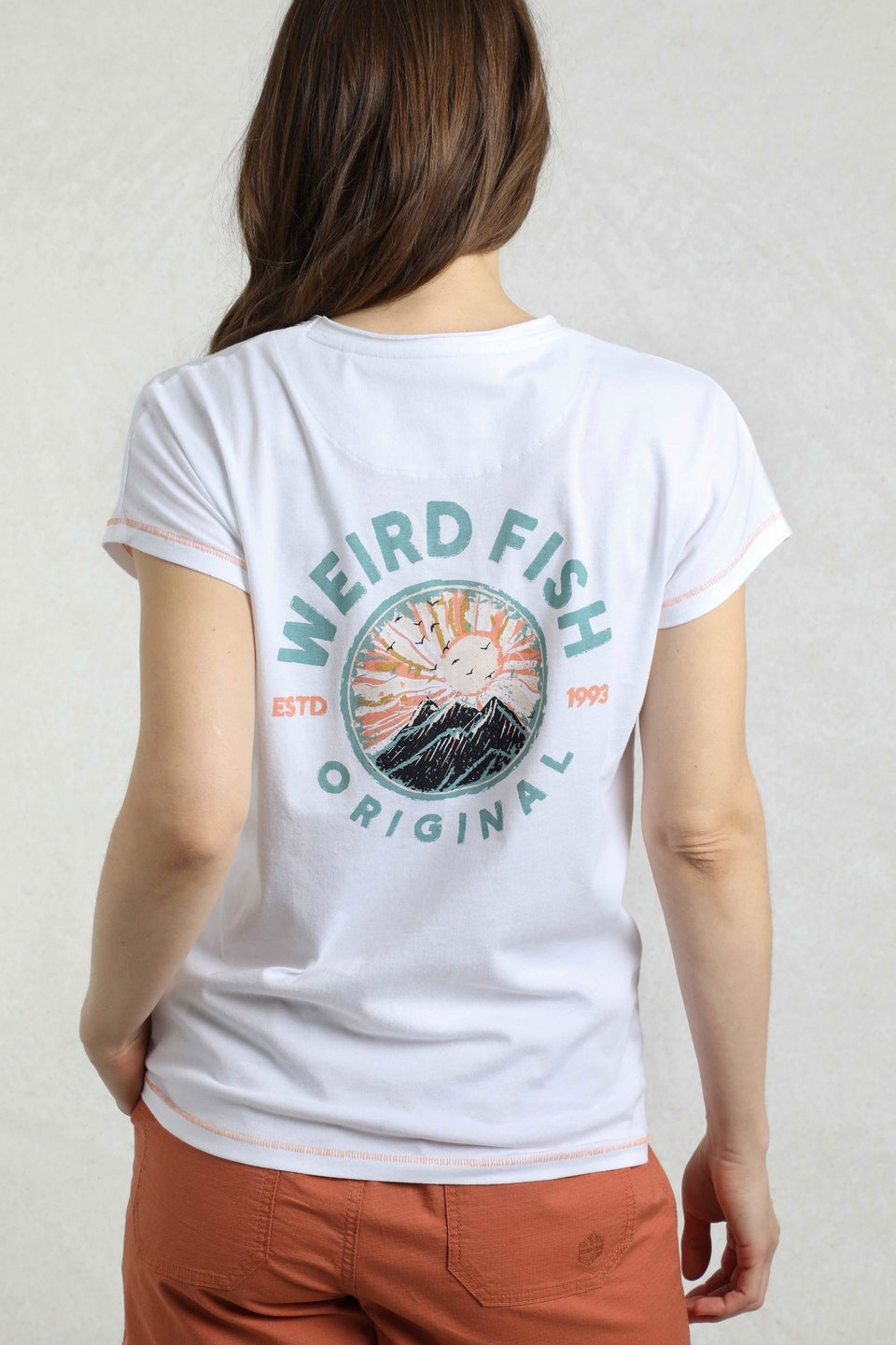 Weird Fish White Sunset Summit Back Print Graphic T-Shirt
