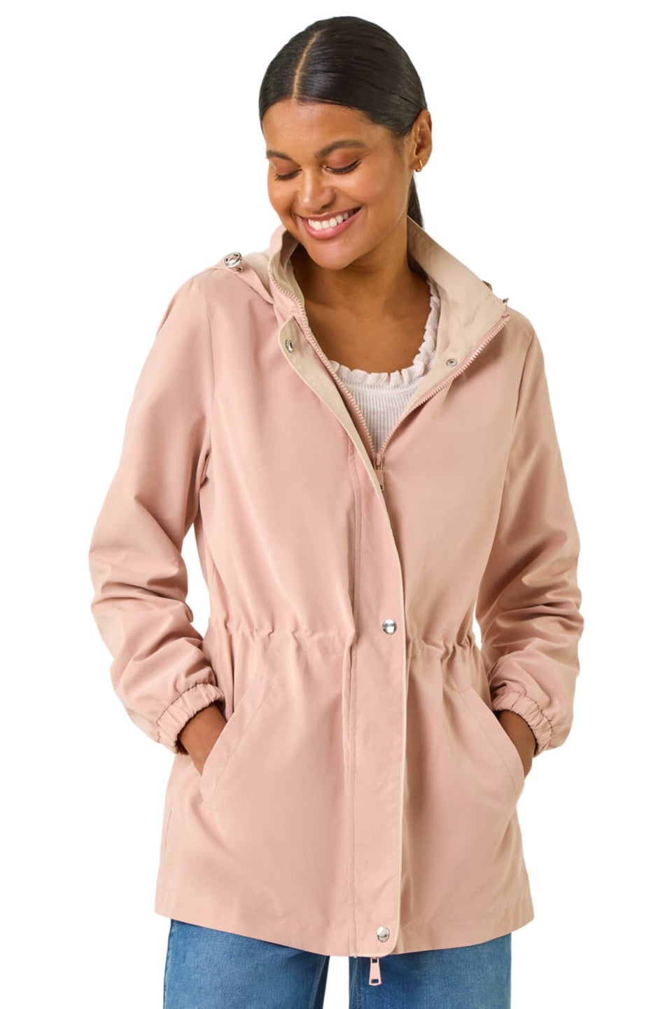 Roman Light Pink Lightweight Hooded Jacket