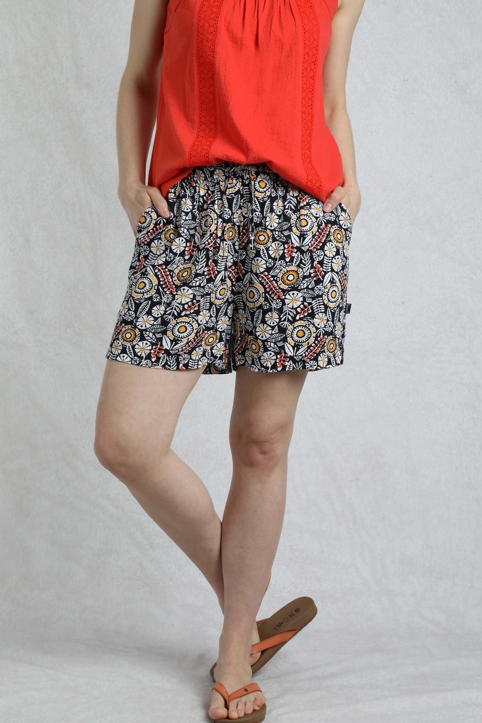 Weird Fish Navy Sundance Printed Shorts