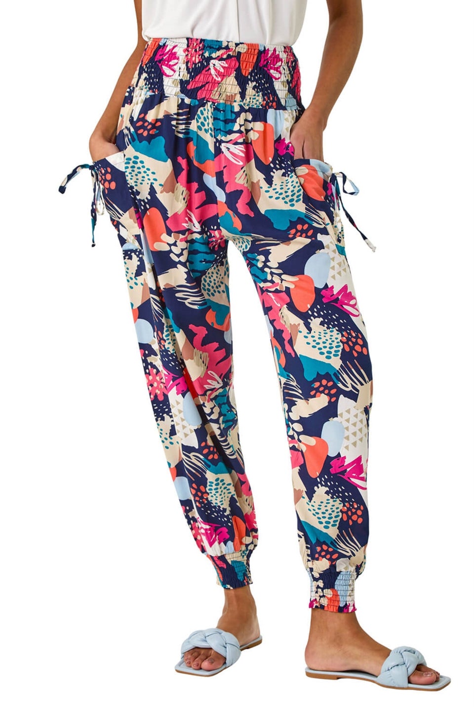 Roman Navy Abstract Tie Pocket Trousers