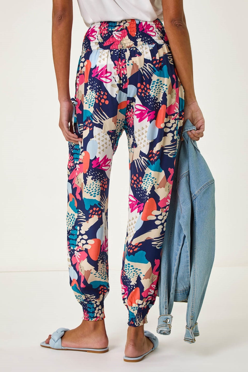 Roman Navy Abstract Tie Pocket Trousers