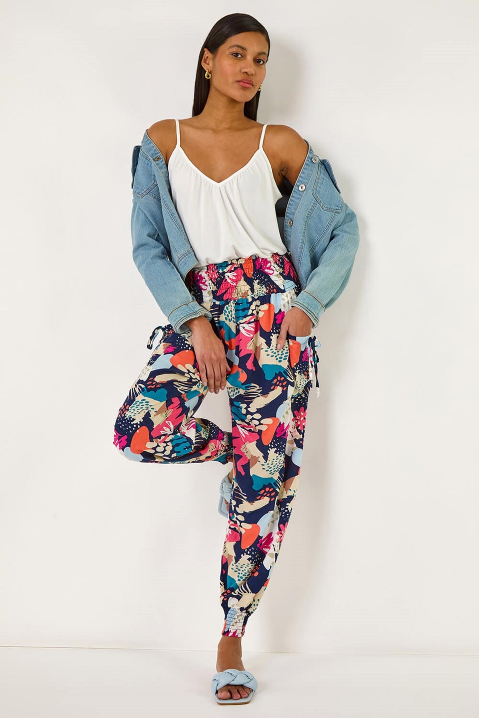 Roman Navy Abstract Tie Pocket Trousers