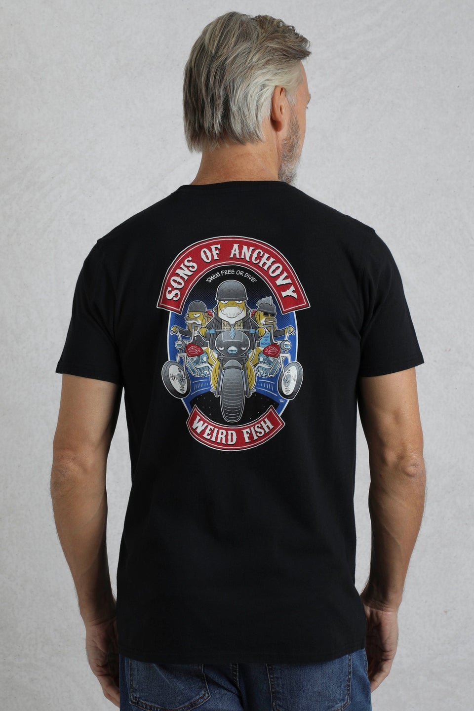 Weird Fish Black Sons of Anchovy Back Print Artist T-Shirt