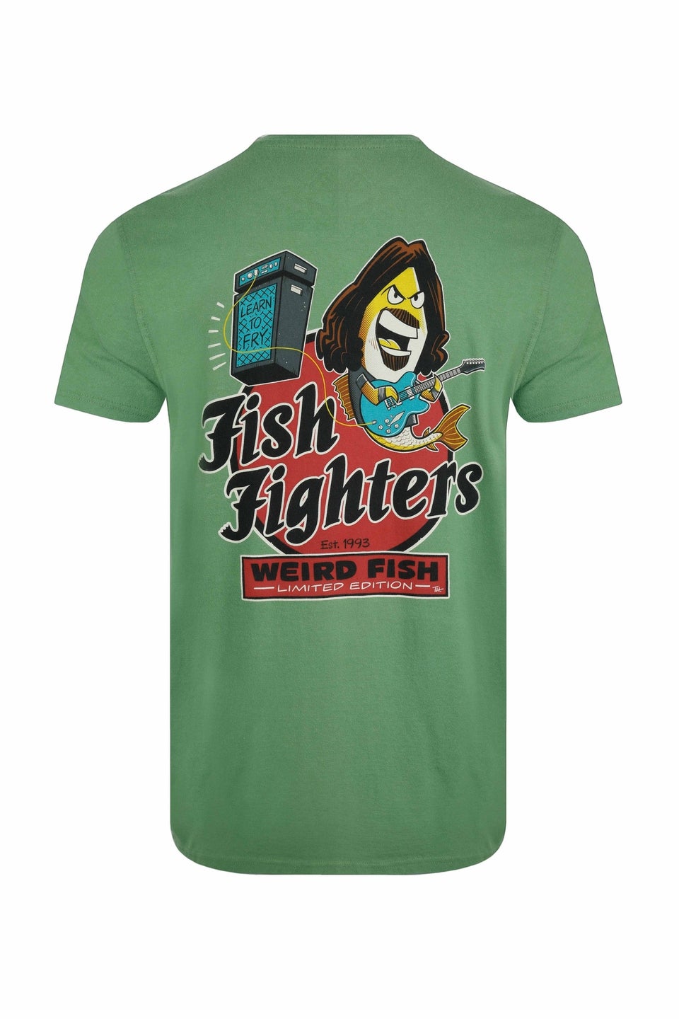 Weird Fish Artichoke Green Fish Fighters Back Print Artist T-Shirt