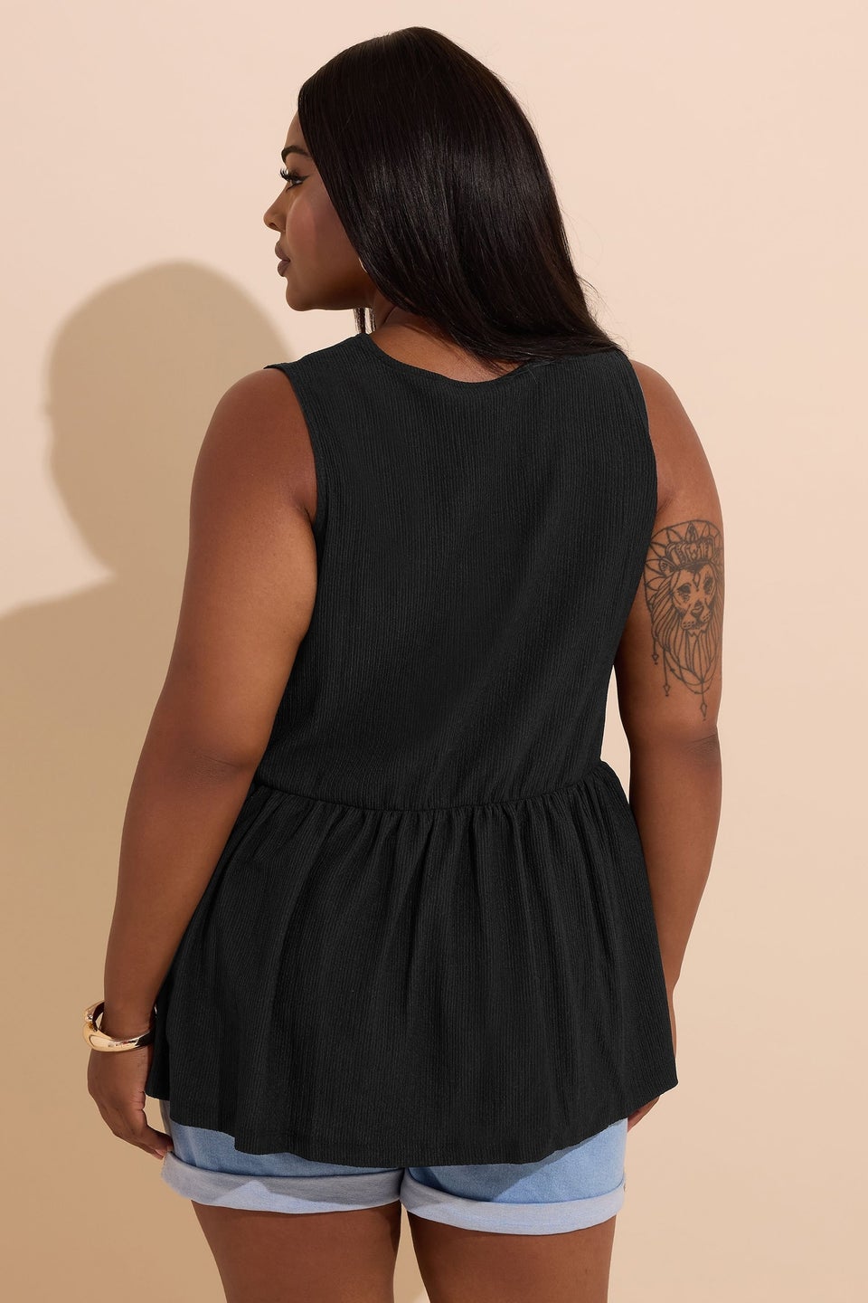 Yours Curve Black Bow Tie Front Top