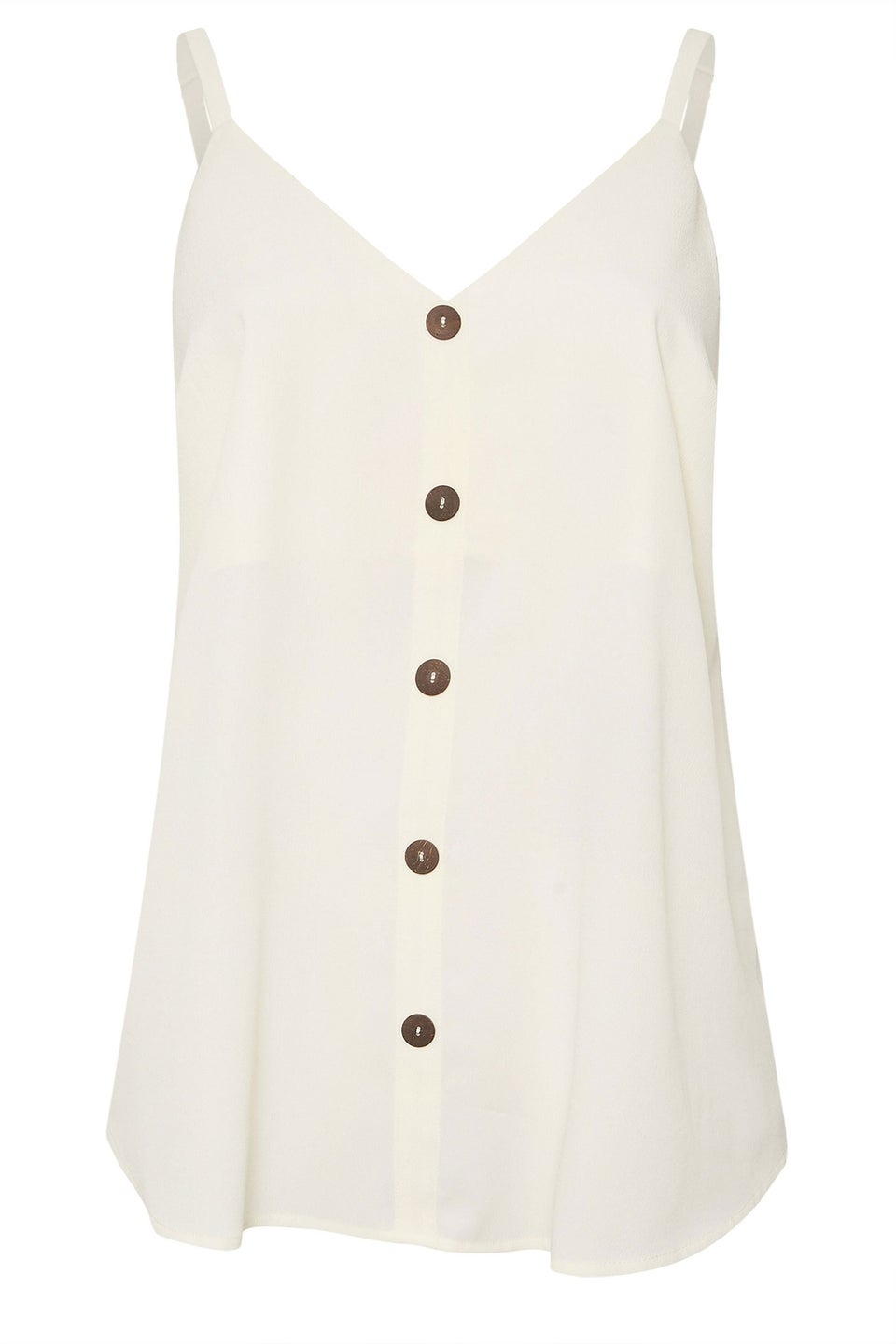 Yours Curve Cream Button Front Cami Top