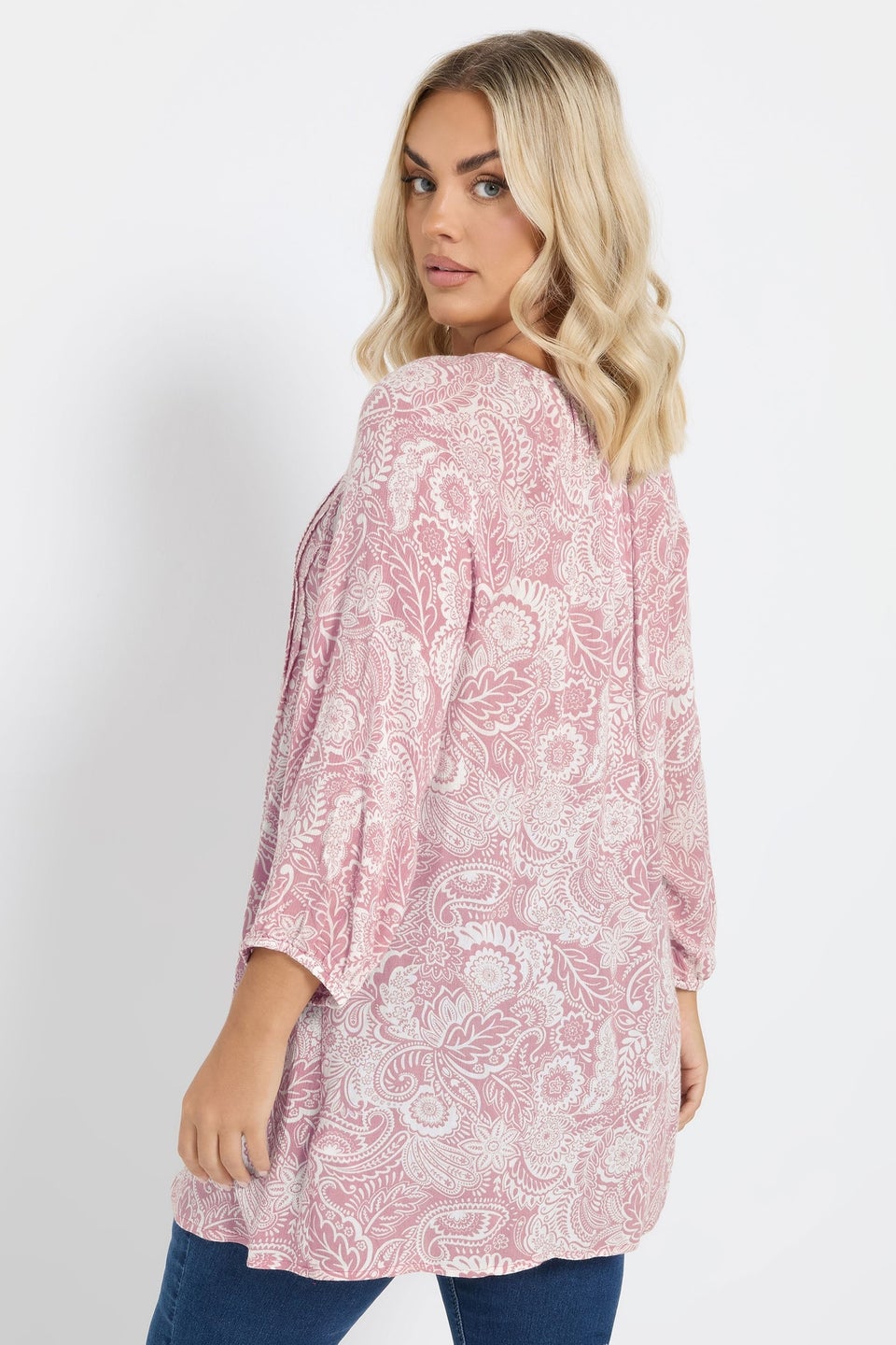 YOURS Curve Pink Tie Front Top